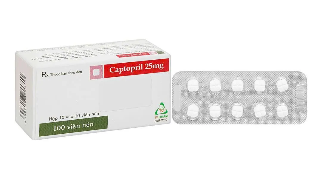 Captopril 25mg TV.Pharm (H/100v) - Thuốc Ức Chế ACE Điều Trị Tăng Huyết Áp, Suy Tim Hiệu Quả | Nhà Thuốc Uy Tín