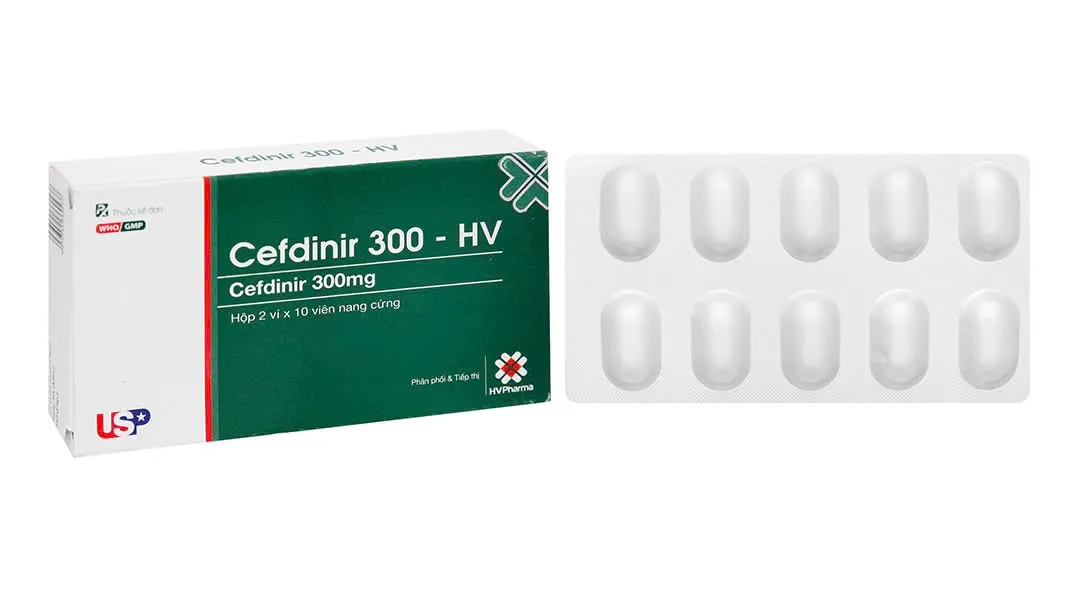 Cedinir 300-HV Usp (H/20v) – Kháng sinh Cephalosporin thế hệ 3, điều trị nhiễm khuẩn hô hấp và da