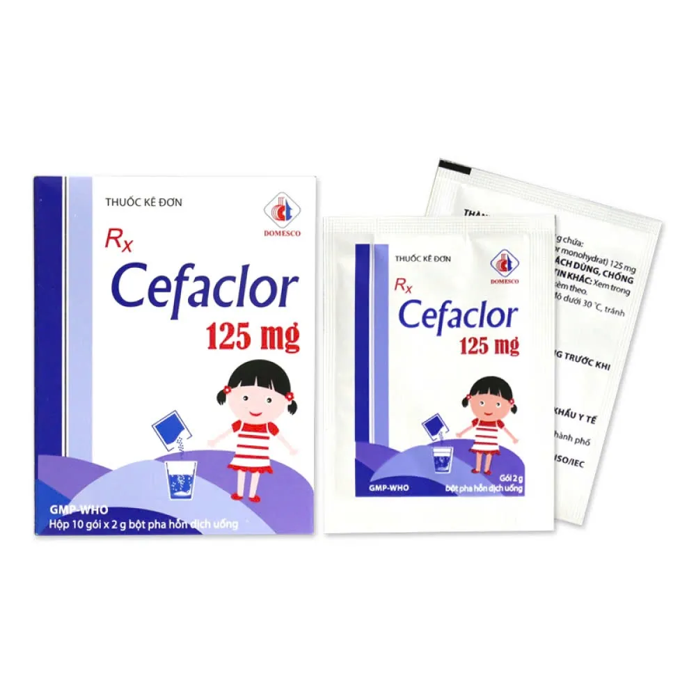 Cefaclor 125mg DMC (H/10g) – Kháng sinh Cephalosporin Thế hệ 2, điều trị nhiễm khuẩn hiệu quả
