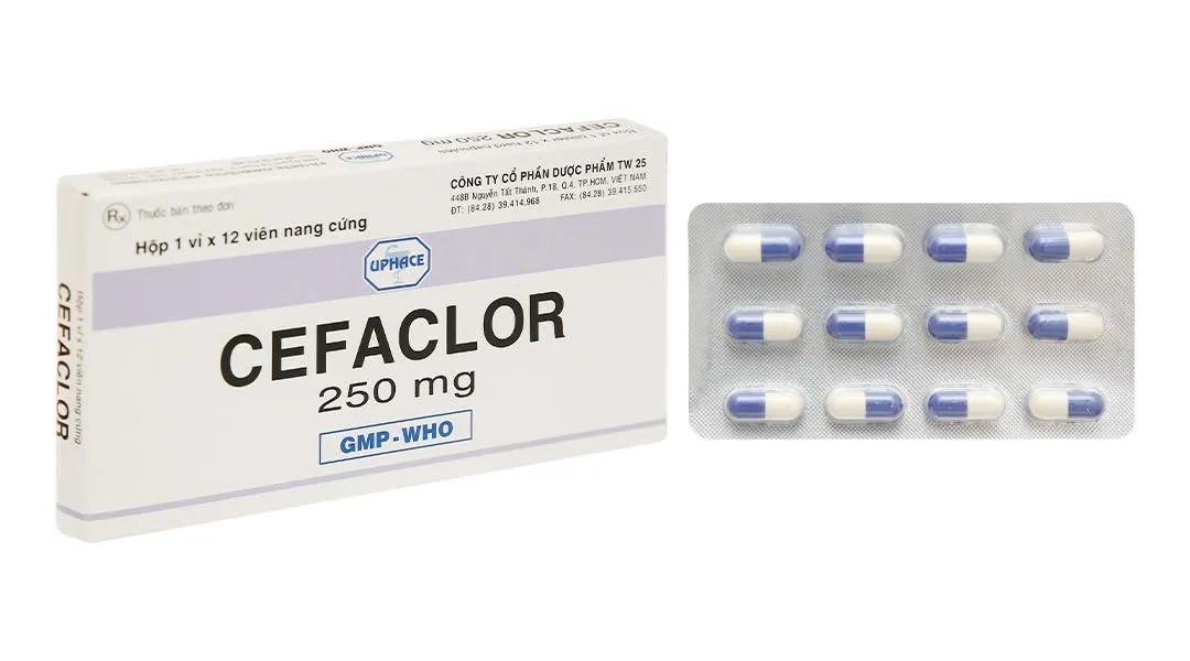 Cefaclor 250mg TW 25 (H/12v) – Kháng sinh Cephalosporin thế hệ 2, điều trị nhiễm khuẩn hô hấp hiệu quả