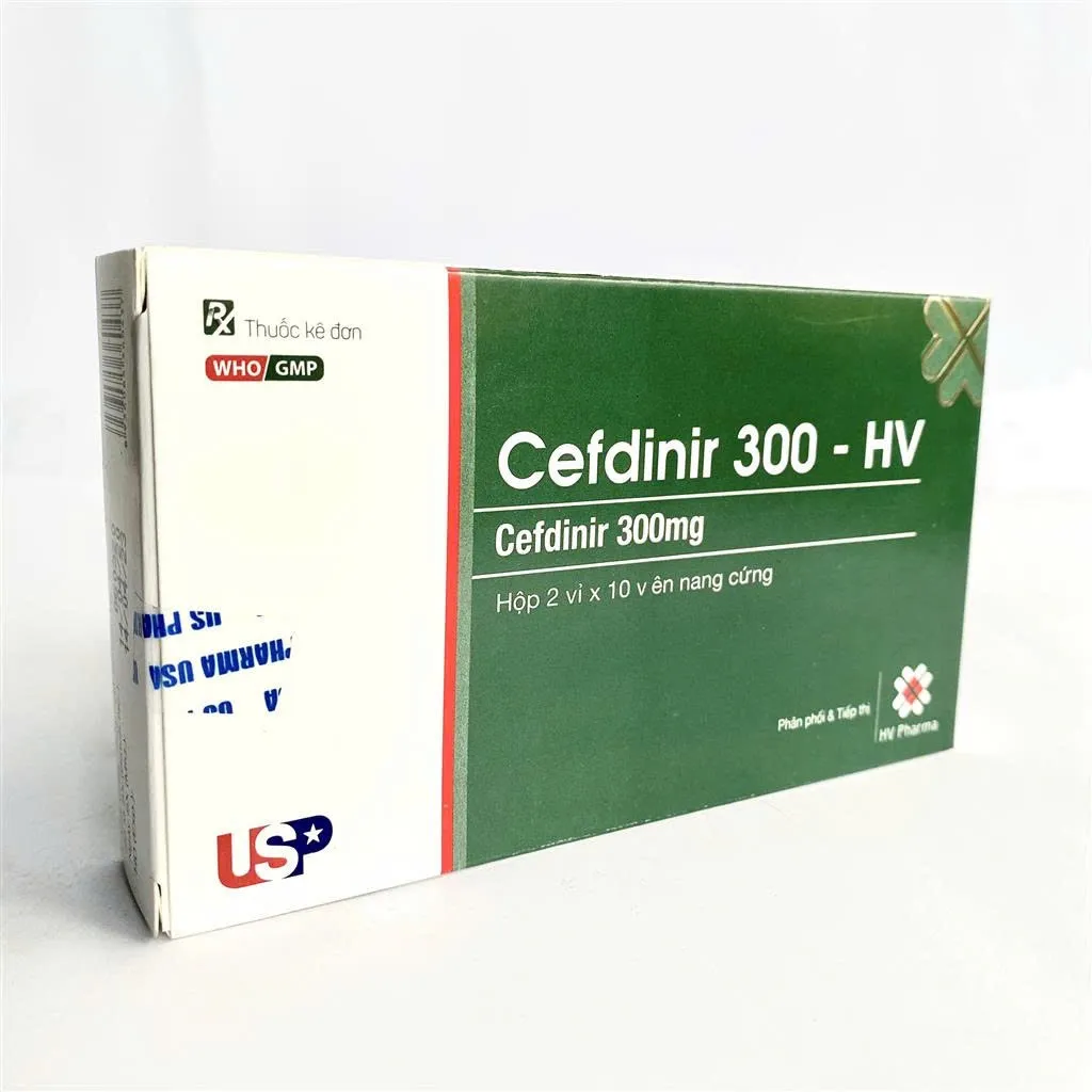 Cefdinir 300mg Hv Usp (H/20v) – Cephalosporin thế hệ 3, điều trị nhiễm khuẩn hiệu quả