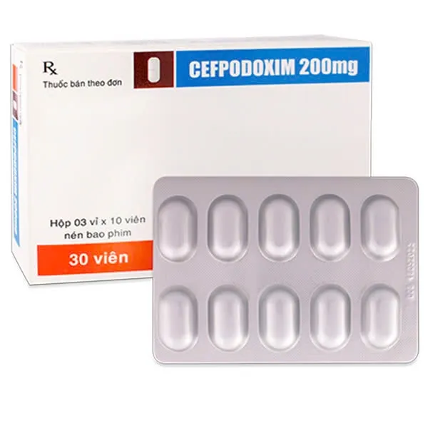 Cefpodoxim 200mg TV.Pharm (H/30v) – Điều trị nhiễm khuẩn hô hấp & da an toàn