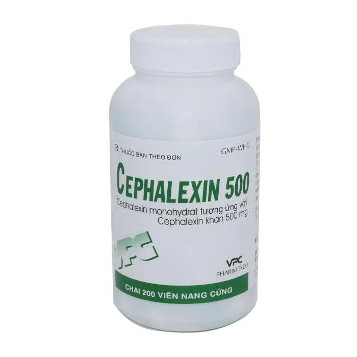 Cephalexin 500mg VPC (C/200v) – Kháng sinh điều trị nhiễm khuẩn đường hô hấp & tiết niệu