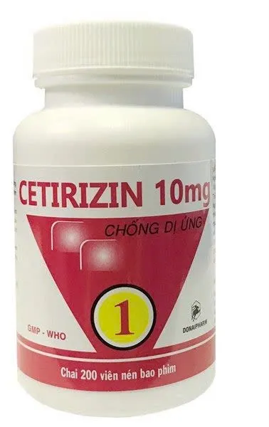 Cetirizine 10mg đỏ Dona (C/200v) – Giải pháp tiện lợi cho dị ứng mãn tính, dùng hiệu quả lâu dài