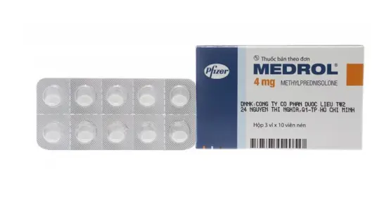 Medrol 4mg Methyl Prednisolone hộp 3 vỉ x 10 viên nén Pfizer