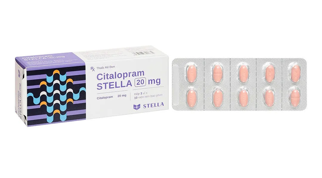 Citacloram 20mg Stella (H/30v) – Thuốc điều trị trầm cảm, rối loạn lo âu
