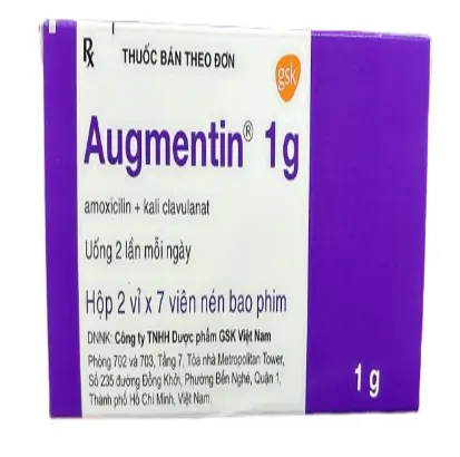 Augmentin 1g hộp 2 vỉ x 7 viên nén GSK
