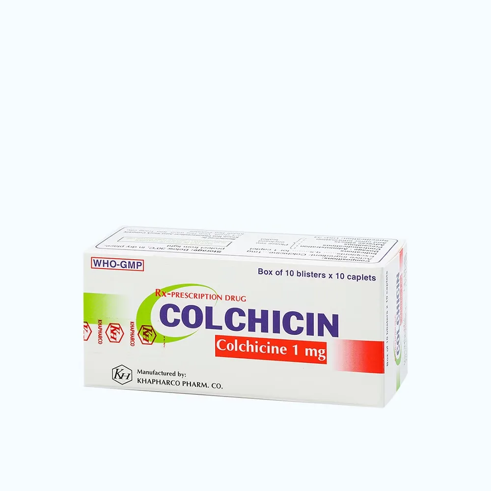 Colchicin 1mg Khapharco (H/100v) – Giải pháp tin cậy cho cơn gút cấp và dự phòng tái phát