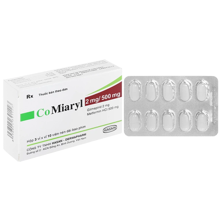 CoMiaryl 2/500mg Hasan (H/30v) – Giải pháp phối hợp điều trị tiểu đường type 2 hiệu quả
