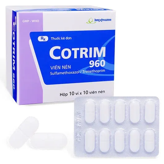 Cotrim 960mg Imex (H/100v) – Kháng sinh phối hợp, điều trị hiệu quả nhiễm khuẩn phổ rộng