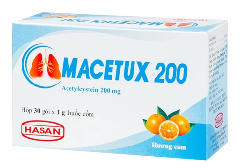 Thuốc Macetux 200 Hasan điều trị rối loạn tiết dịch phế quản (30 gói x 1g)