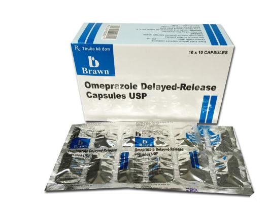 Omeprazole Delayed-Release 20mg hộp 10 vỉ x 10 viên nén Brawn