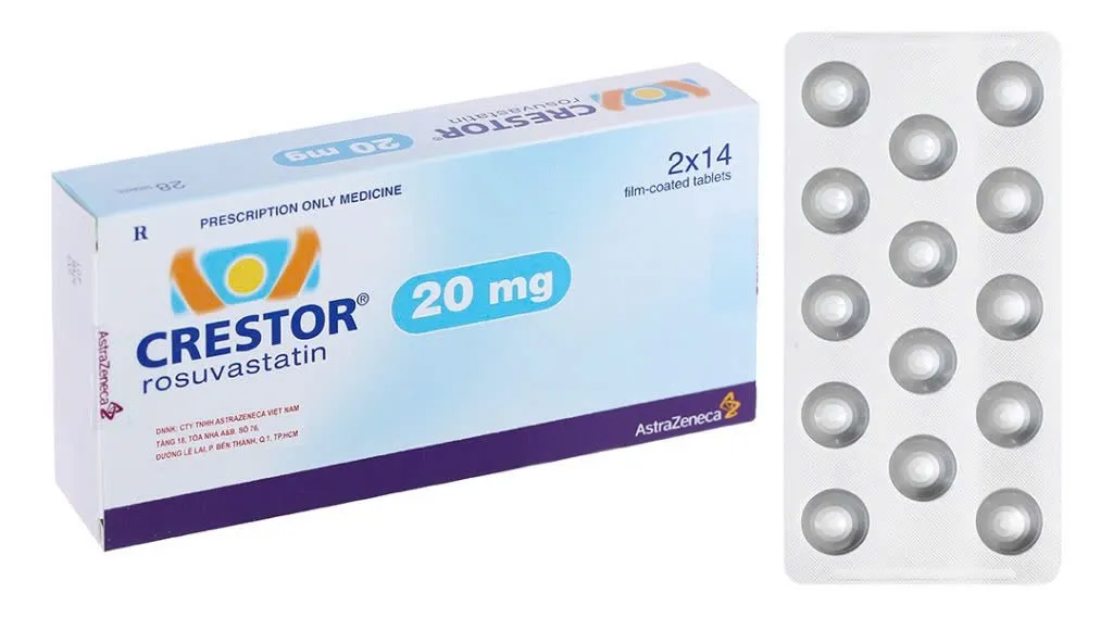 Crestor 20mg Astrazeneca (H/28v)  – Giảm cholesterol, bảo vệ tim mạch hiệu quả