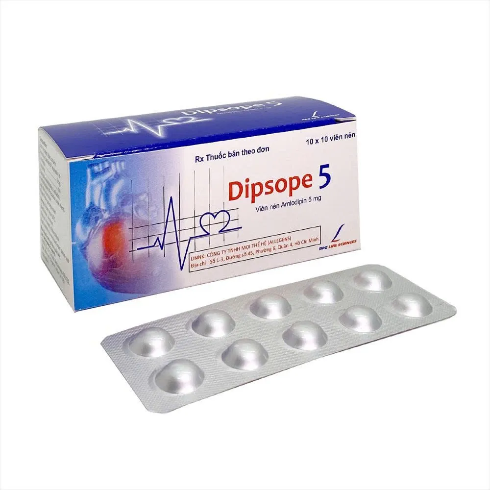 Disope Amlodipine 5mg India (H/100v) – kiểm soát huyết áp hiệu quả, bảo vệ tim mạch