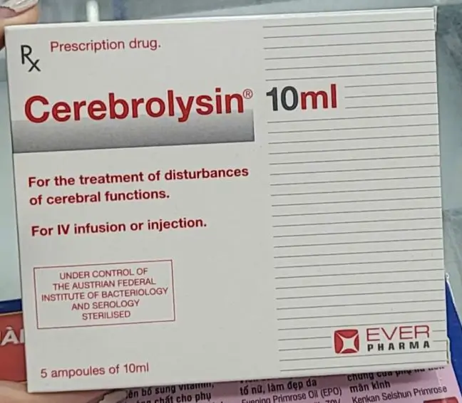 Thuốc Cerebrolysin 10ml Everpharma điều trị rối loạn trí nhớ (H/5o/10ml)