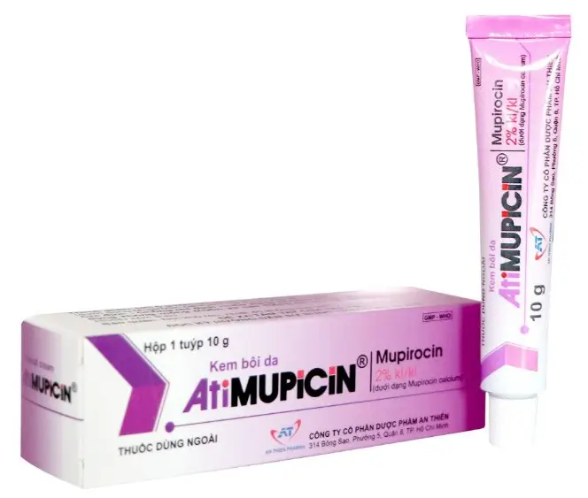 AtiMupicin 2% trị viêm da do vi khuẩn nhạy cảm gây ra