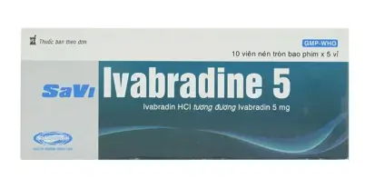 Thuốc Savi Ivabradine 5 điều trị đau thắt ngực mạn tính (5 vỉ x 10 viên)