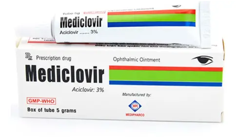 Thuốc mỡ tra mắt Mediclovir 3% Medipharco điều trị viêm giác mạc (5g)