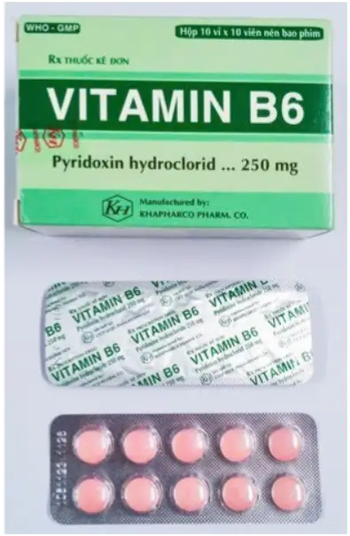 Vitamin B6 250mg Khapharco (H/100v) (viên nén)