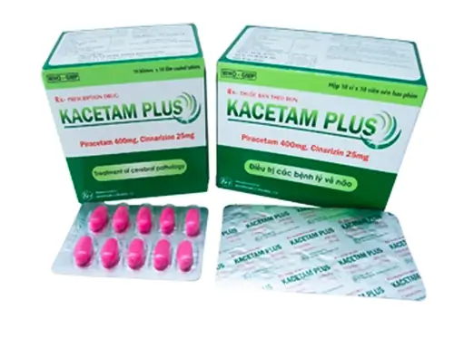 Viên nén Kacetam Plus Khapharco điều trị các bệnh lý về não (10 vỉ x 10 viên)