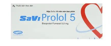 Thuốc SaViProlol 5 điều trị tăng huyết áp, đau thắt ngực (3 vỉ x 10 viên)