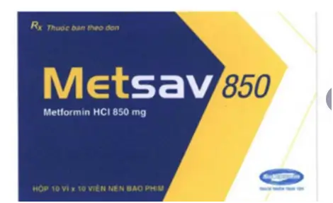 Thuốc Metsav 850 Savipharm điều trị đái tháo đường típ 2 (10 vỉ x 10 viên)