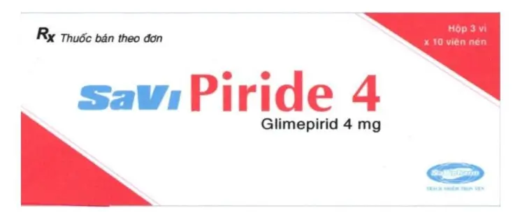 Savipiride 4mg Điều trị đái tháo đường týp 2 khi việc điều chỉnh lối sống không đủ kiểm soát đường huyết