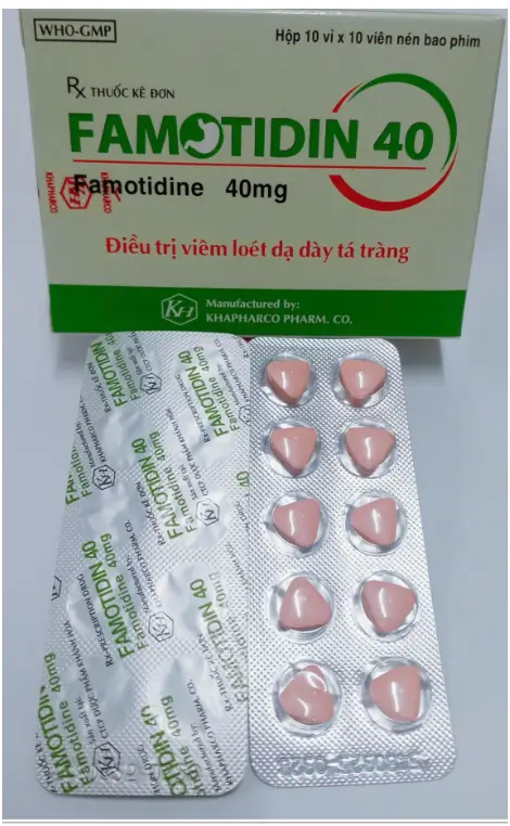 Famotidin 40mg Khapharco (H/100V)(Viên nén bao phim)