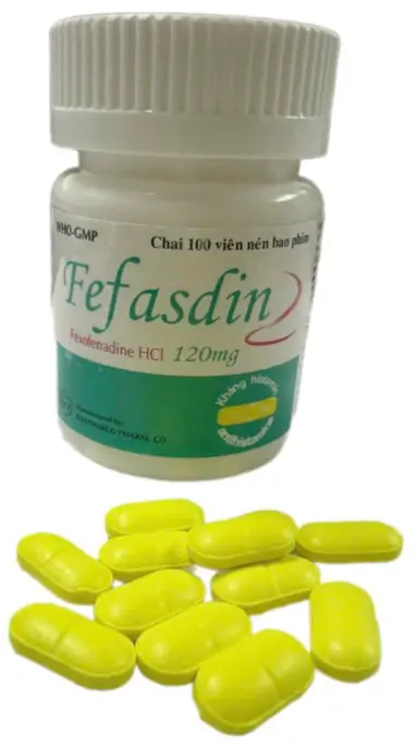 Fefasdin Fexofenadin 120mg Khapharco (C/100v) (Viên nén bao phim)