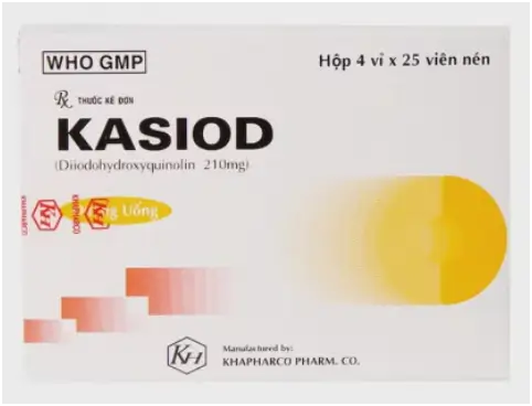Viên nén Kasiod 210mg trị lỵ amid đường ruột, tiêu chảy (4 vỉ x 25 viên)