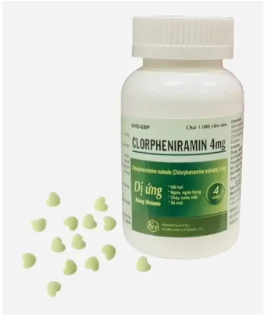 Clorpheniramin 4mg Khapharco (C/1000V) (Viên nén hình trái tim)