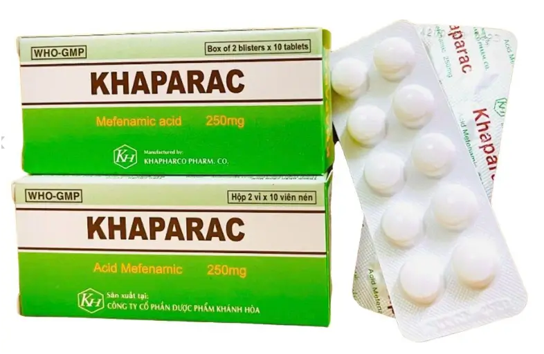 Khaparac 250mg Giảm đau đầu, đau răng, đau bụng kinh.