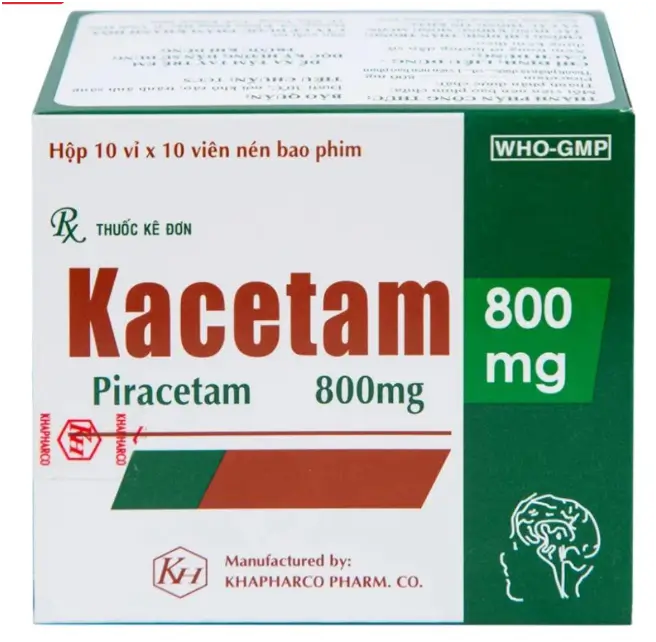 Kacetam 800mg Điều trị chứng chóng mặt, rung giật cơ nguồn gốc vỏ não