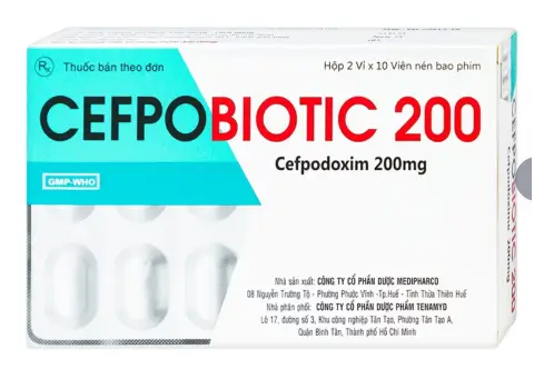 Thuốc Cefpobiotic 200mg Medipharco điều trị nhiễm khuẩn (2 vỉ x 10 viên)