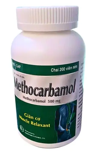 Methocarbamol 500mg Khapharco (C/200v) (Chai) (viên nén)
