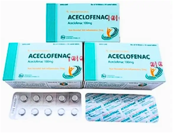 Aceclofenac 100mg Khapharco (H/100v) (viên nén)