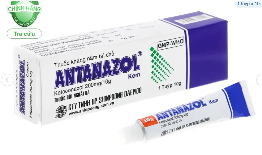 Kem bôi Antanazol trị nấm da tuýp 10g
