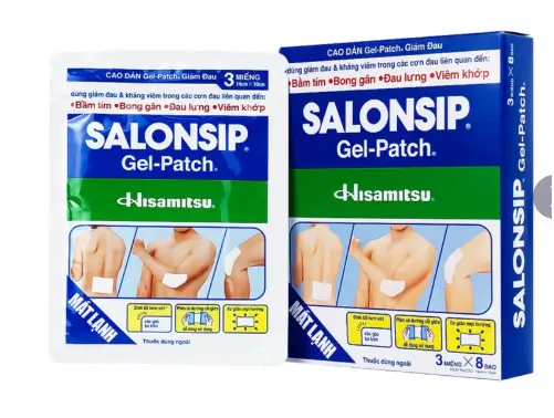 Cao dán Salonsip Gel - Patch Hisamitsu giảm đau, kháng viêm do mỏi cơ, đau cơ (8 gói x 3 miếng)