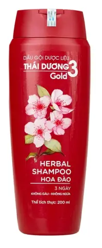 Dầu gội dược liệu Thái Dương 3 Hoa Đào làm mềm mượt và bồng bềnh tóc (200ml)