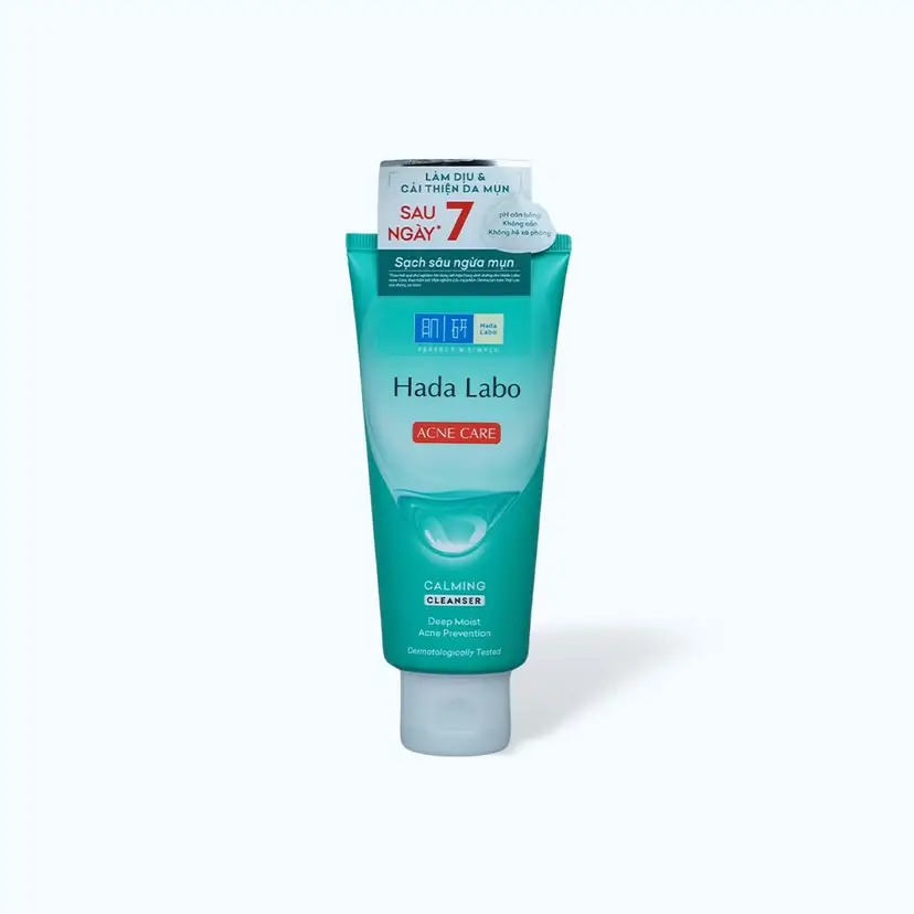 Kem Rửa Mặt HADA LABO Acne Care Calming Dành Cho Da Mụn Và Nhạy Cảm (Tuýp 80g)