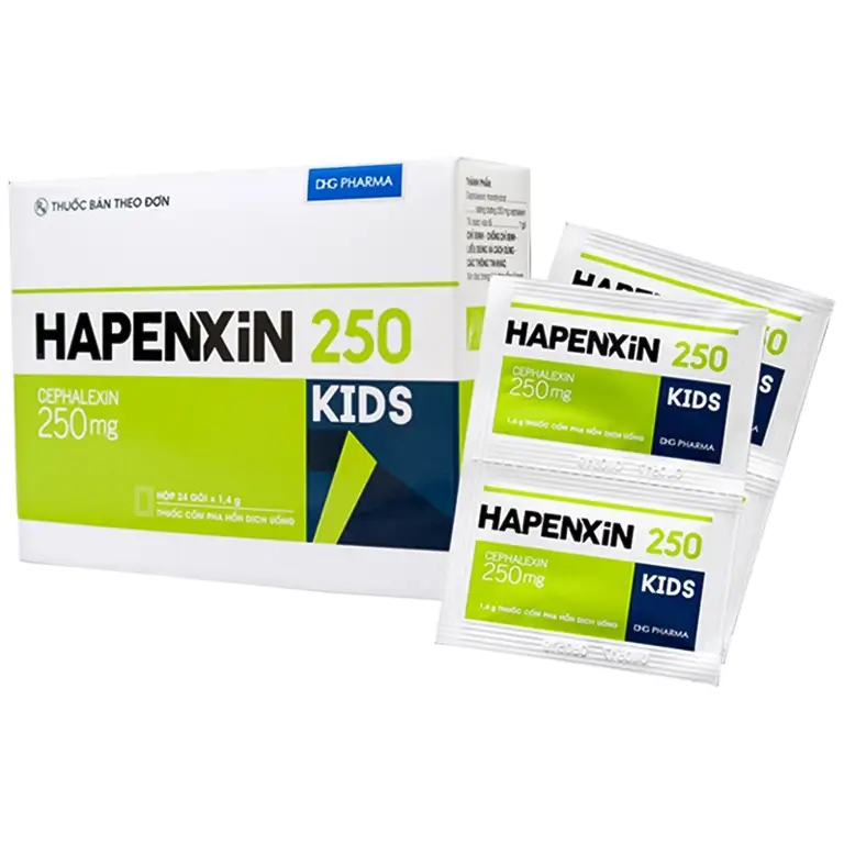 Cốm Hapenxin Kids 250 DHG điều trị nhiễm khuẩn (24 gói)