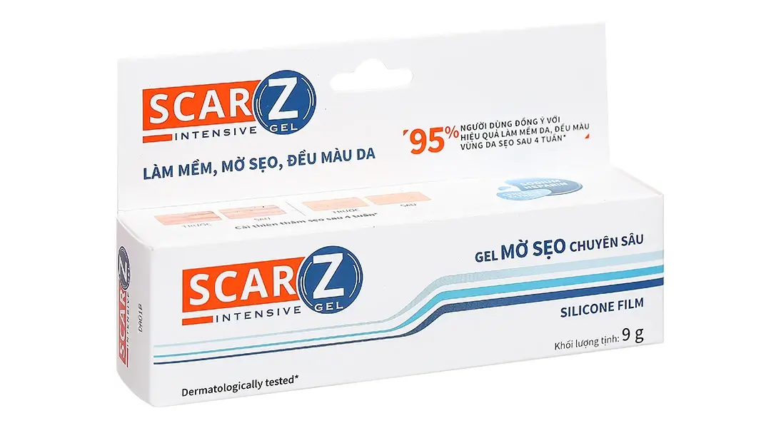 Gel ScarZ Intensive giúp giảm sẹo, mềm sẹo, đều màu da tuýp 9g