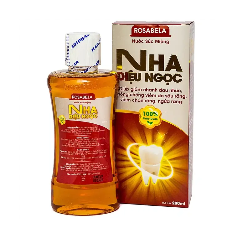 Nước súc miệng Nha Diệu Ngọc Rosabela hỗ trợ giảm đau, giảm viêm, khử mùi hôi (200ml)