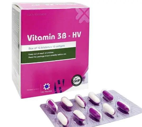 Viên uống Vitamin 3B-HV giúp bổ sung vitamin nhóm B (vitamin B1, B6, B12) cho cơ thể