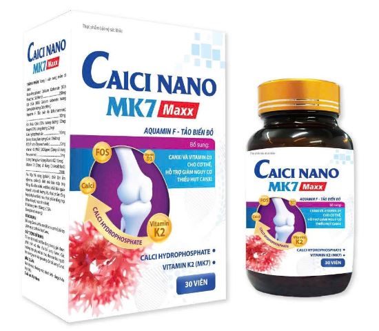CALCI NANO MK7 MAXX TẢO BIỂN ĐỎ - Bổ sung vitamin D3 K2 MK7 cho cơ thể phòng ngừa loãng xương