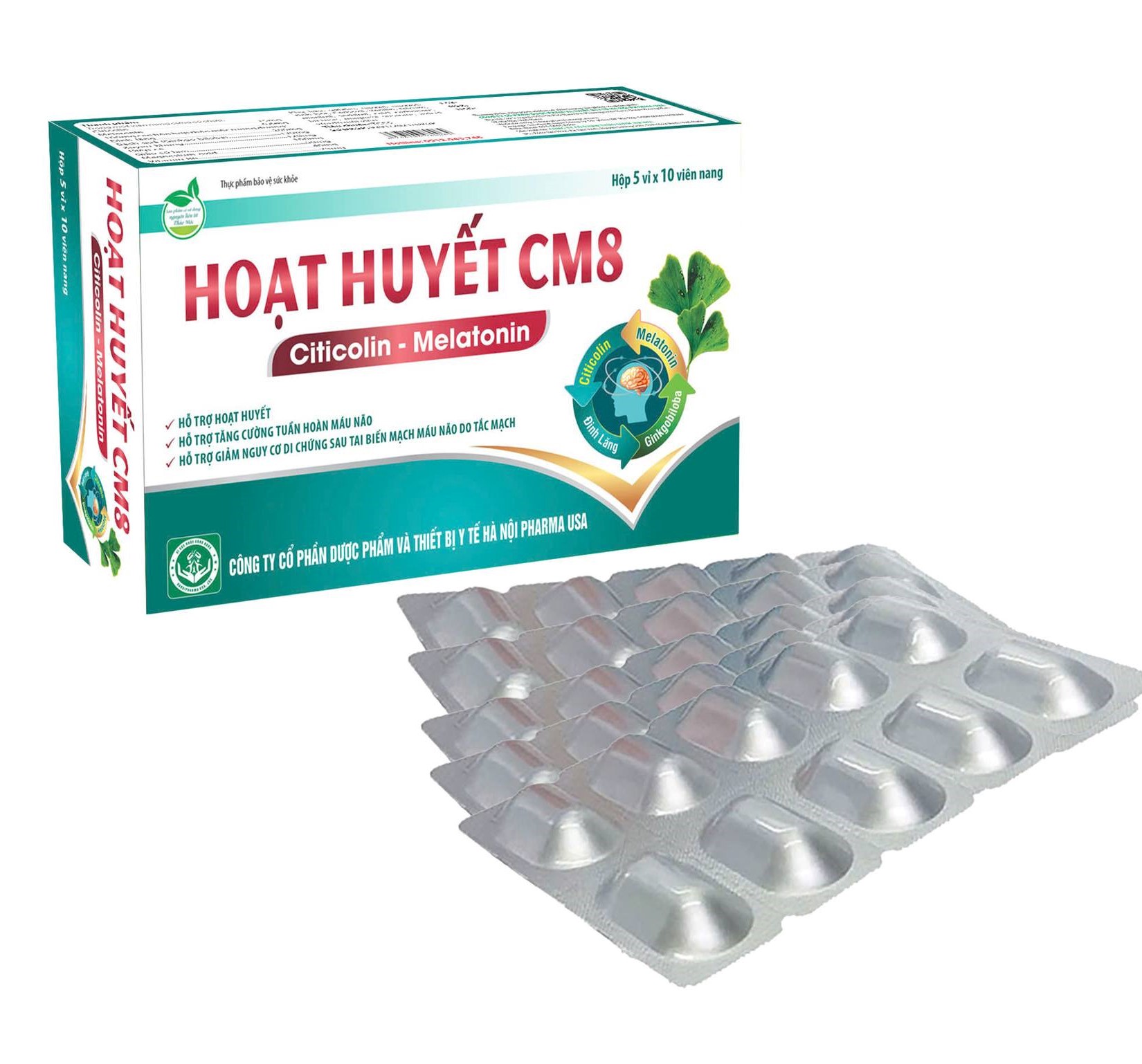 Bổ não hoạt huyết CM8 giúp lưu thông máu não và giảm đau đầu