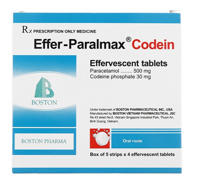 Effer-Paralmax Codein giúp giảm nhanh các cơn đau mức độ vừa