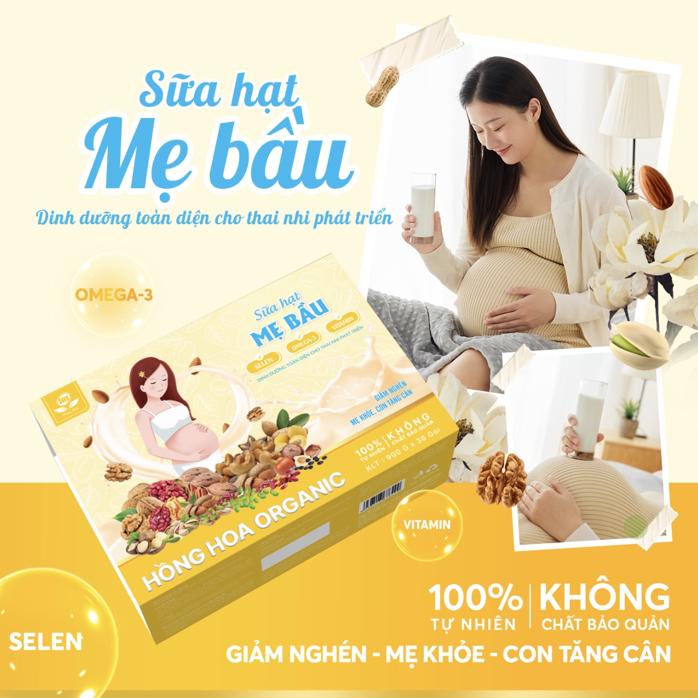 Sữa hạt dinh dưỡng cho phụ nữ mang thai – Sữa hạt mẹ bầu cao cấp