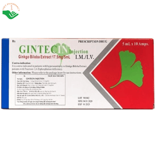 Gintecin Injection 17.5mg/5ml – Thuốc Hỗ Trợ Cải Thiện Tuần Hoàn Não Và Tuần Hoàn Ngoại Biên
