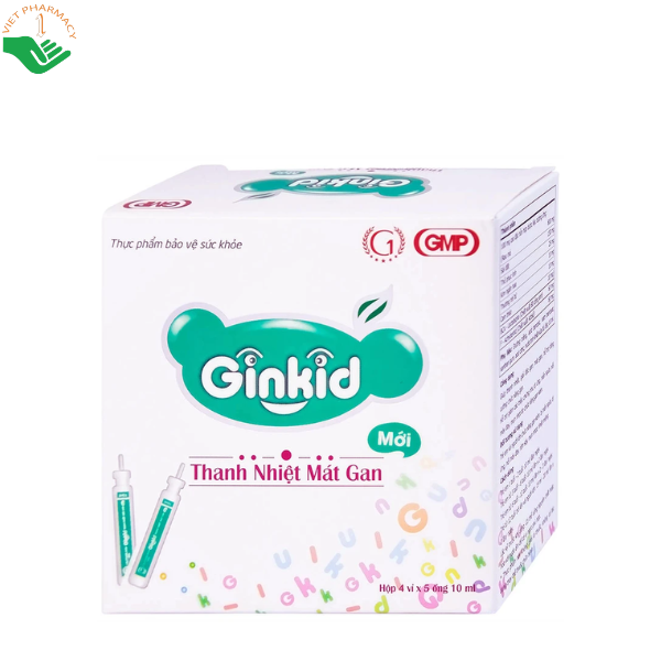 Siro Ginkid thanh nhiệt mát gan giúp giải độc gan, mát gan (4 vỉ x 5 ống x 10ml)